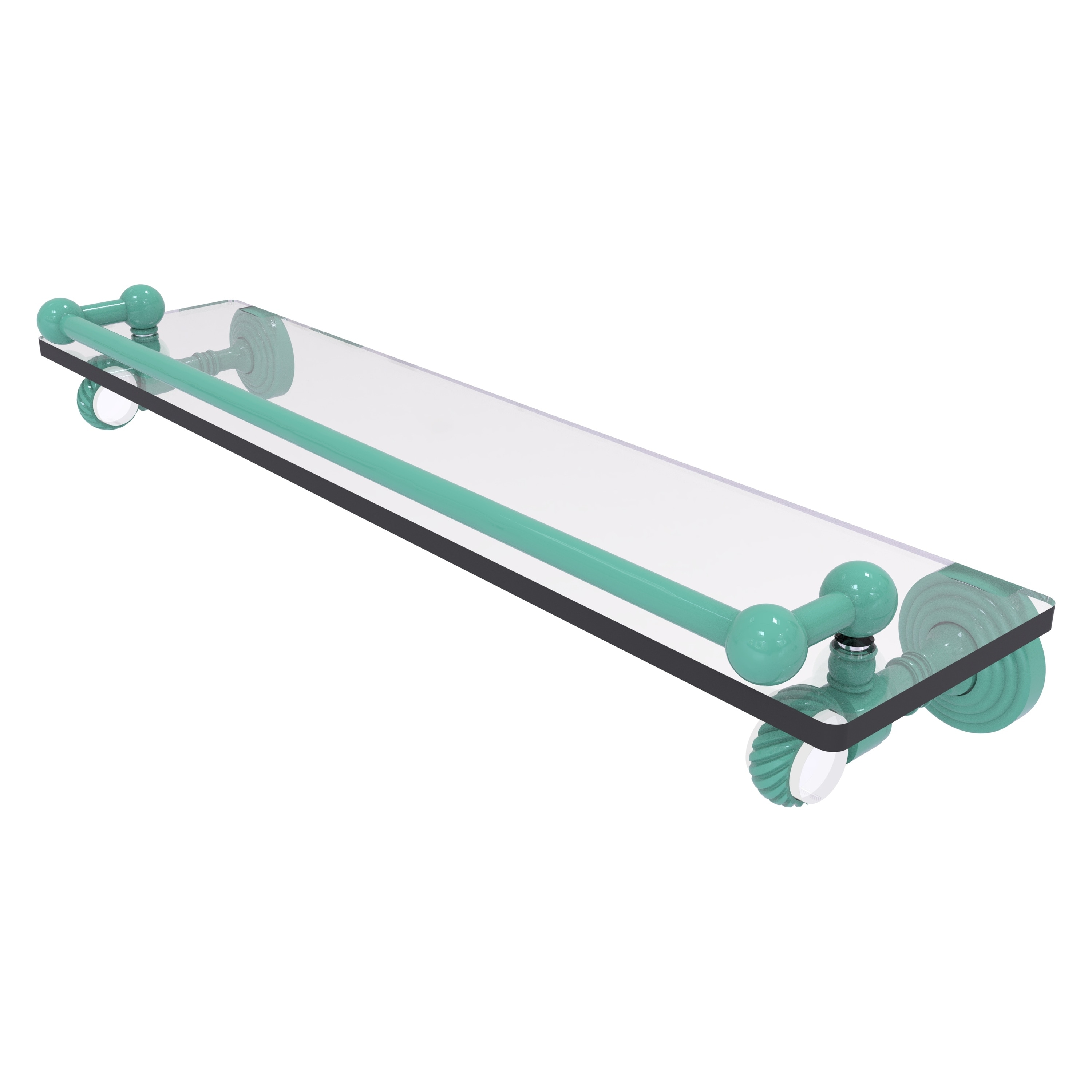 Allied Brass Pacific Grove Collection 16 Inch Gallery Glass Shelf with Twisted Accents