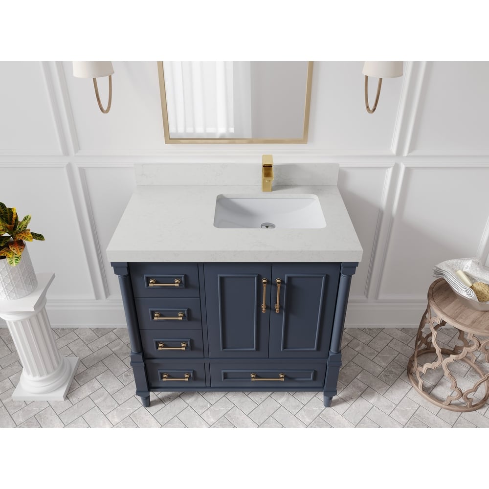 Willow Collections 36 in. W x 22 in. D Aberdeen Right Offset Sink Bathroom Vanity with Countertop