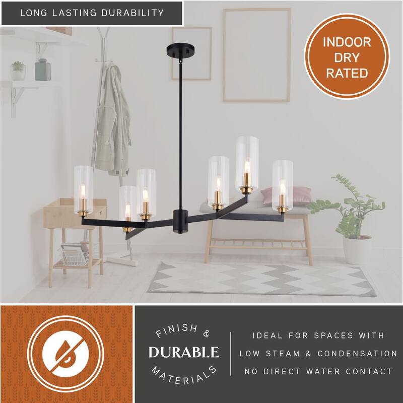 Vaxcel Lighting H0300 6 Light 32" Wide Chandelier