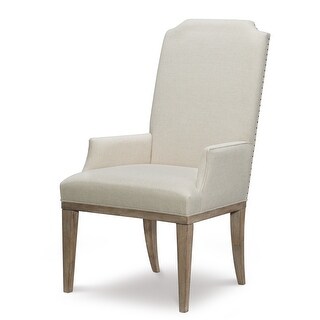 Monteverdi Sun-Bleached Cypress Upholstered Host Arm Chair (Set of 2 ...