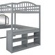 preview thumbnail 33 of 52, Solid Wood Loft Bed with Bulit-in U-shaped Desk and 2 Drawers, Full Size Loft Bedframe with Storage Shelves and Tri-fold Mirror