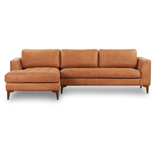 slide 2 of 17, Poly & Bark Calle Left-Facing Sectional Cognac Tan/Walnut