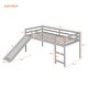 preview thumbnail 5 of 13, Multifunctional Design Loft Bed with Slide, Ladder and Guardrails,Twin Size, Grey