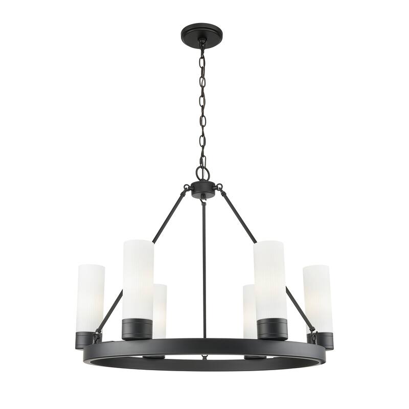 Innovations Lighting Downtown Urban - Boreas - 6 Light 29" Chandelier with 8" Shades
