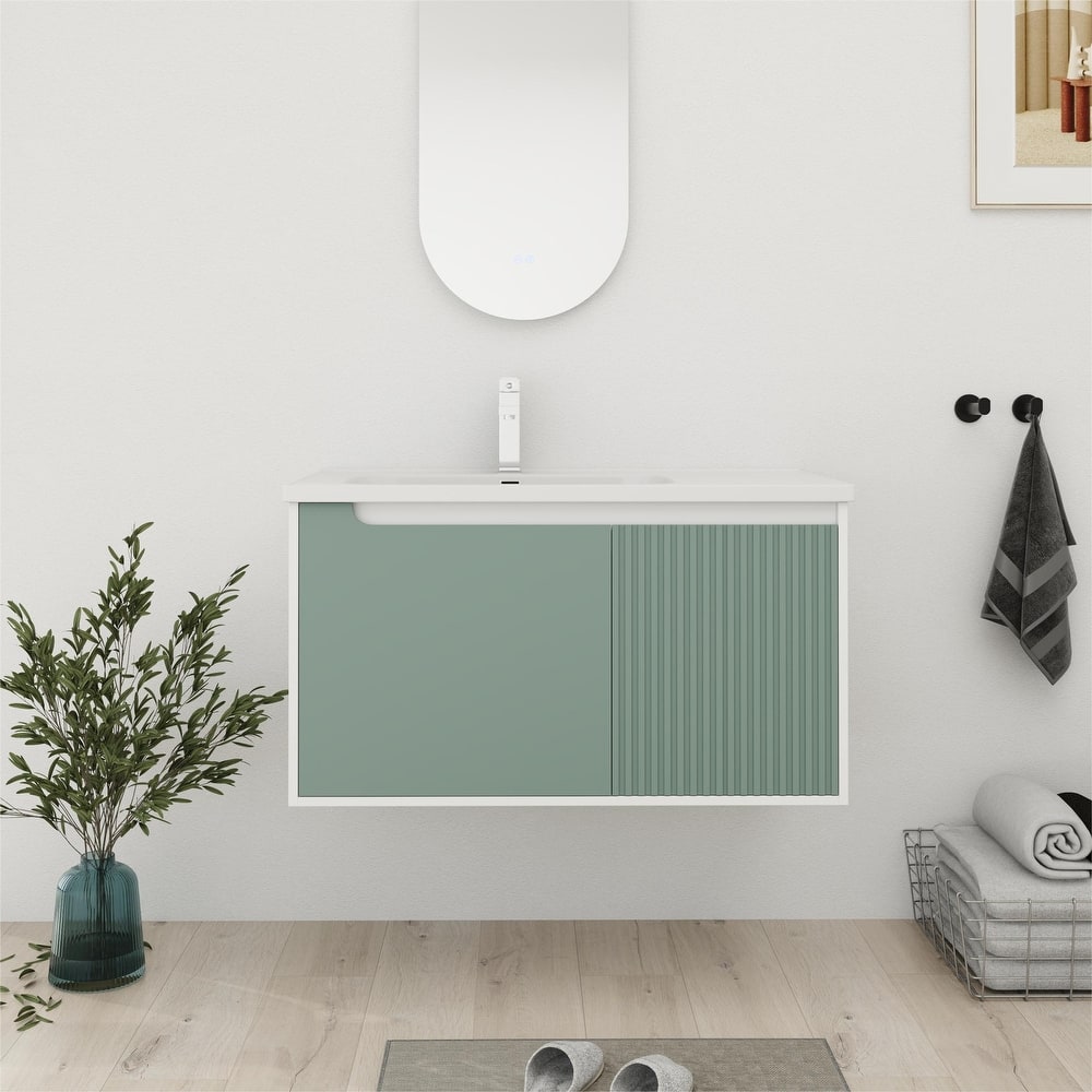 Bathroom Vanity With Sink In 32/36/40/84/76/92 Inch, Floating Bathroom Vanity With Soft Close Door