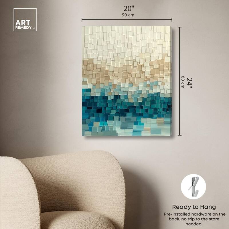 Pixelated Sea II Canvas by Art Remedy, Gallery Wrapped