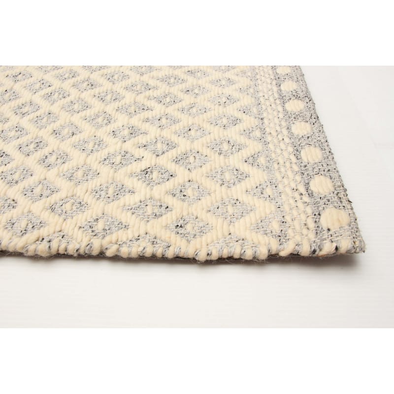 ECARPETGALLERY Hand Tufted Sienna Cream Wool Rug - 6'6 x 9'8