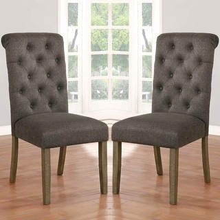 Grey button 2025 back dining chairs