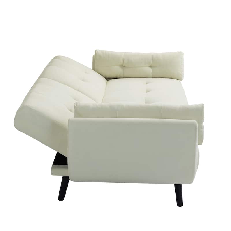 2Set Adjustable Backrest Convertible Futon Sleeper Couch