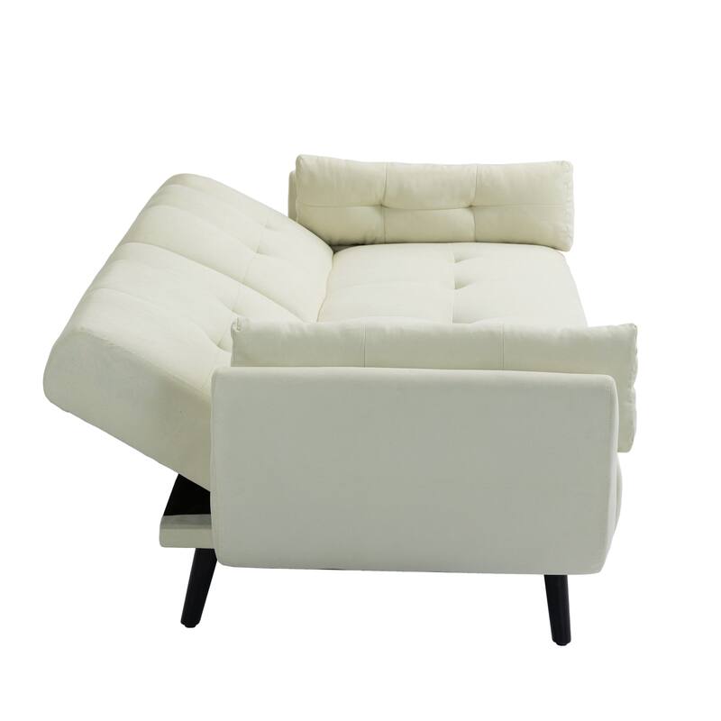 Modern Adjustable Backrest Convertible Futon Sleeper Couch