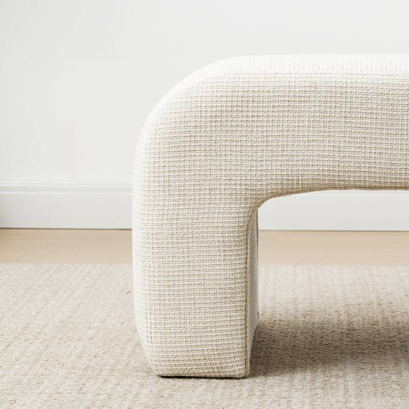 28" Fully Upholstered Small Waterfall Bench