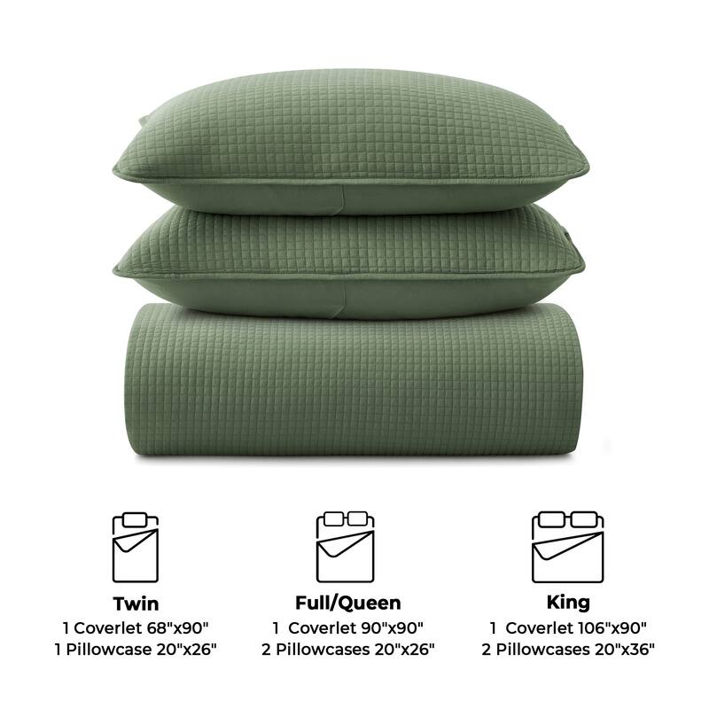 3-Piece Reversible Ultra Lighweight Coverlet Premium Microfiber Bedspread Quilt Set