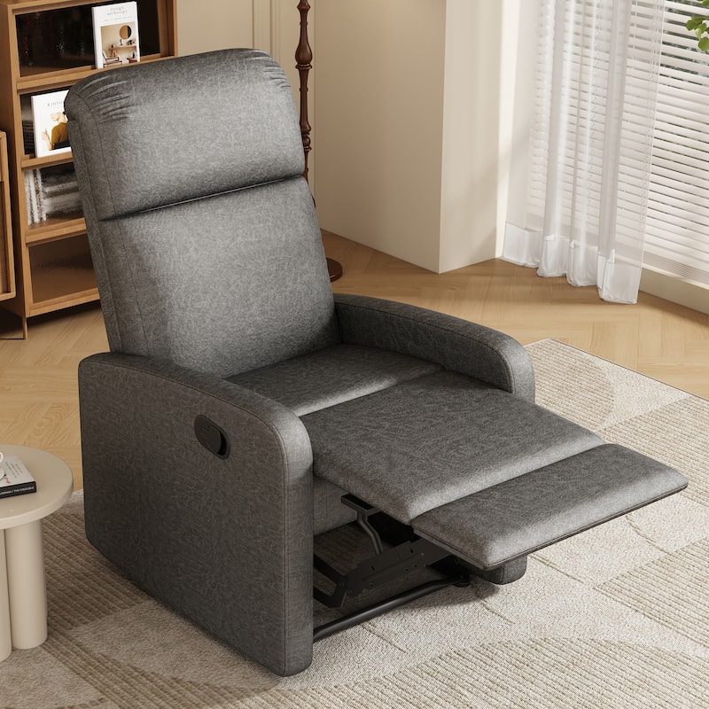 Modern Lounge Chaise Chair, Home Theater Manual Recliner Chair, Accent Chair with Three Adjustable Angles