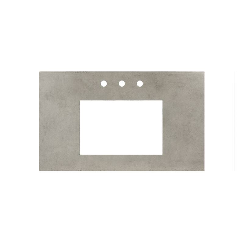 NativeStone Concrete Vanity Top - Rectangle Sink Cutout with 8" Widespread Faucet Holes (Top Only)