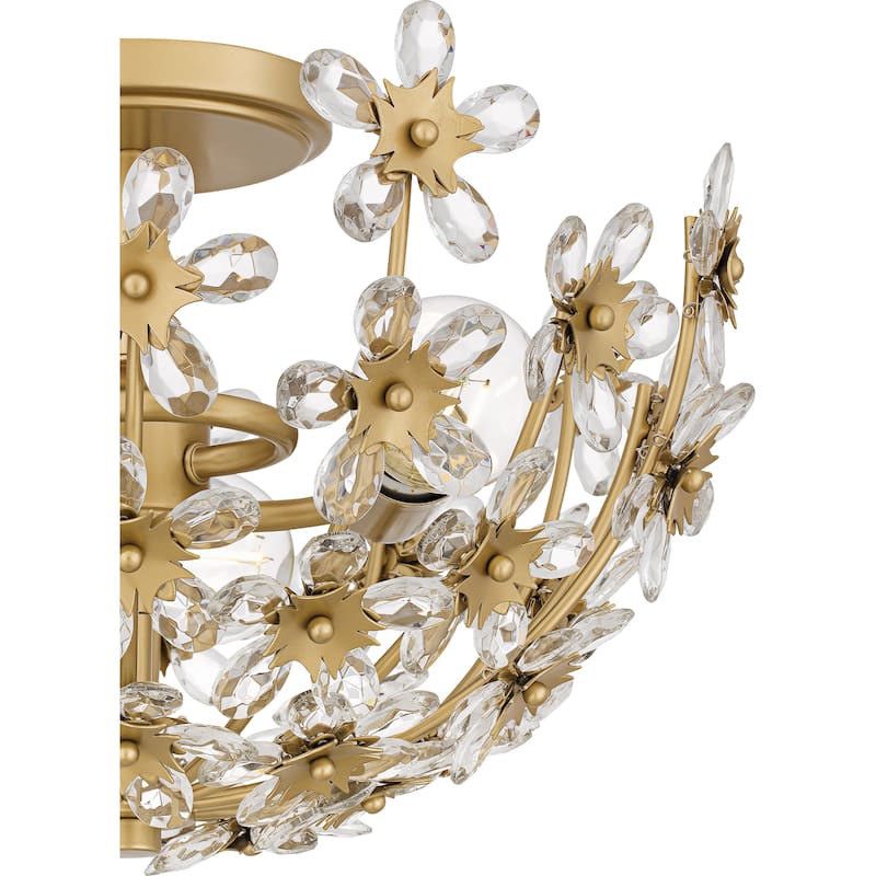 Rosemary 3-Light Soft Gold Semi-Flush Mount