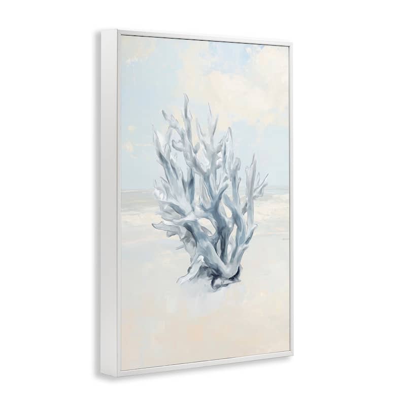 Stupell Soft Minimal Coral Branch Framed Giclee Art Design By Ramona Murdock