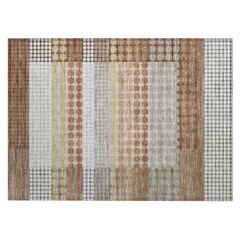 Machine Washable Indoor/ Outdoor Casual Dotty Chantille Rug