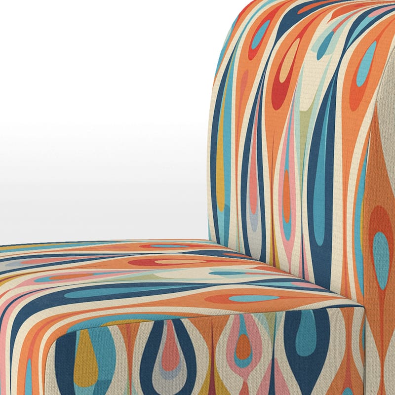 Designart "Retro Abstract Drops XI" Upholstered Modern Geometric Accent Chair and Modern & Contemporary Arm Chair