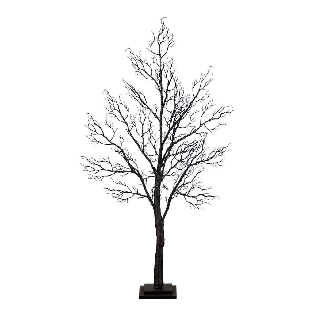 Pre-Lit Minimalist Twig Artificial Halloween Tree - 4' - Multicolor LED Lights