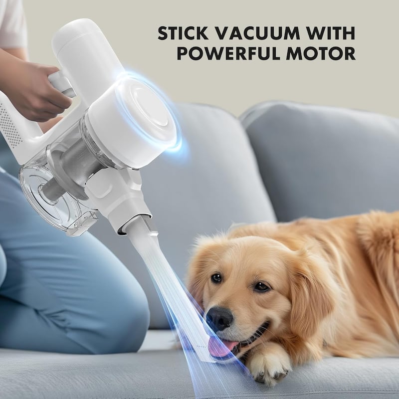 Cordless Stick Vacuum Cleaners for Home Rechargeable Lightweight for Hard Floor and Pet Hair Removal, Handheld Carpet Sweeper