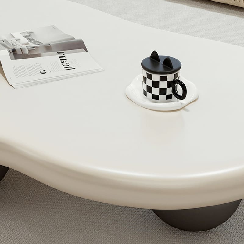 48" Modern Coffee Table, Cloud Shaped, Wood