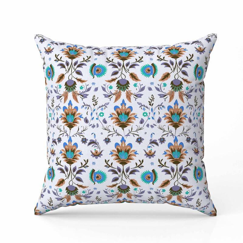Breezy Botanicals Faux Suede Reversible Throw Pillow White and Brown