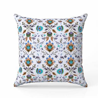 Breezy Botanicals Faux Suede Reversible Throw Pillow White and Brown
