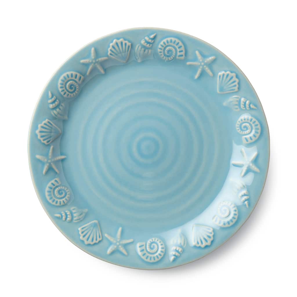 Certified International Coastline Blue 8.5" Salad/Dessert Plates, Set of 4 - 8.50"L x 8.50"W x 1.00"H