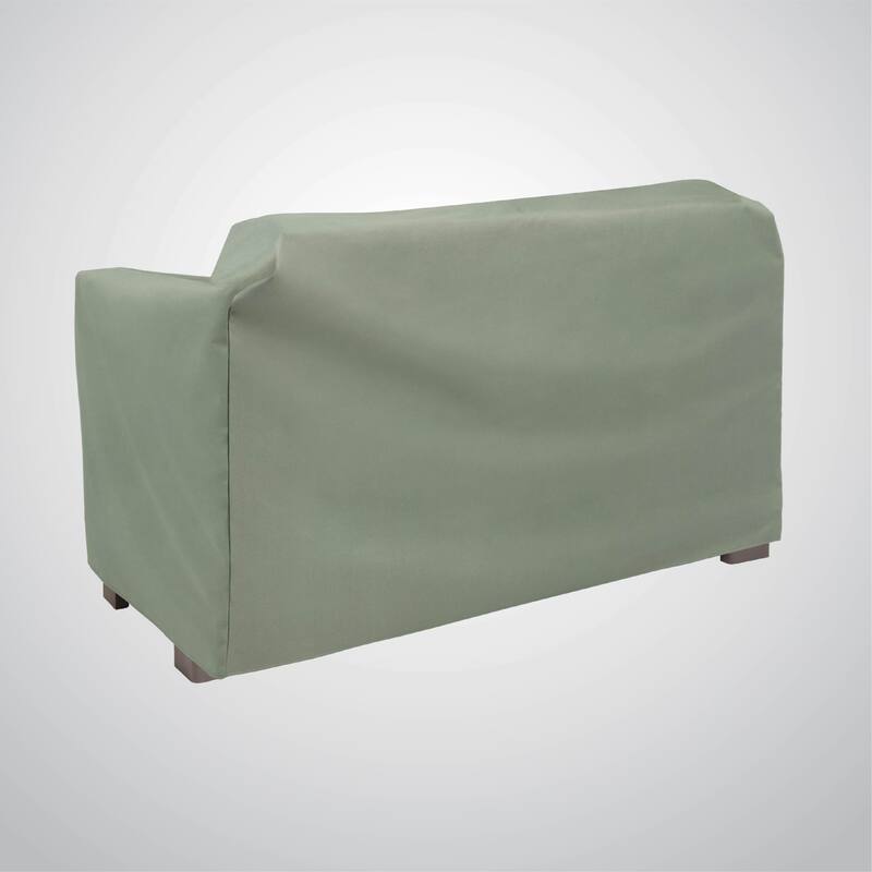 Modern Leisure Basics Patio Loveseat Cover, Small, 55"L X 33"W X 38"H, 2-Pack, Sage - 55"L x 33"W x 38"H