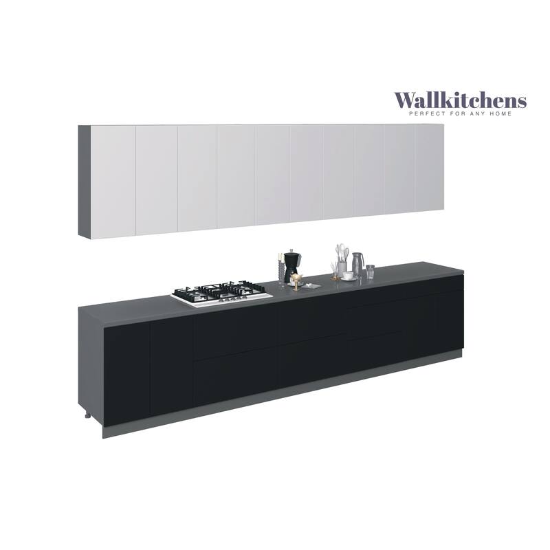 Kitchen Signature Collection Black Color Base Size 13Ft Wide - 153x24 - White