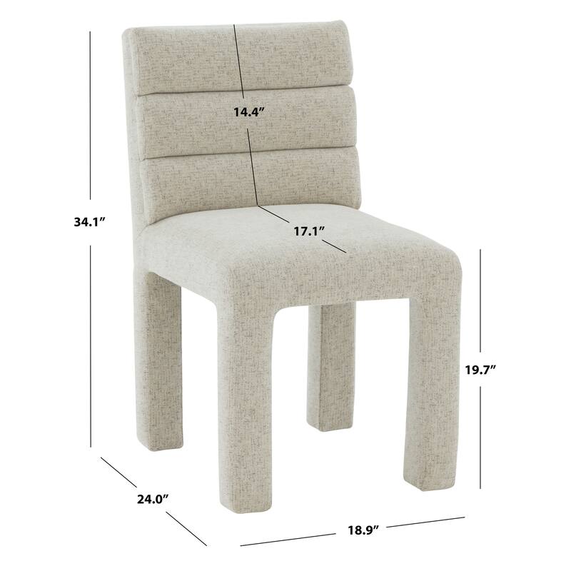 SAFAVIEH Couture Coby Channel Tufted Dining Chair - 19 In. W x 24 In. D x 34 In. H - 19"Wx24"Dx34"H