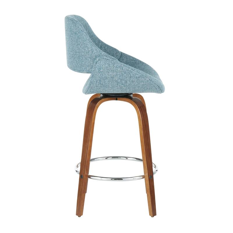 Carson Carrington Svellingen 26" Fixed-Height Counter Stool with Round Chrome Footrest (Set of 2)