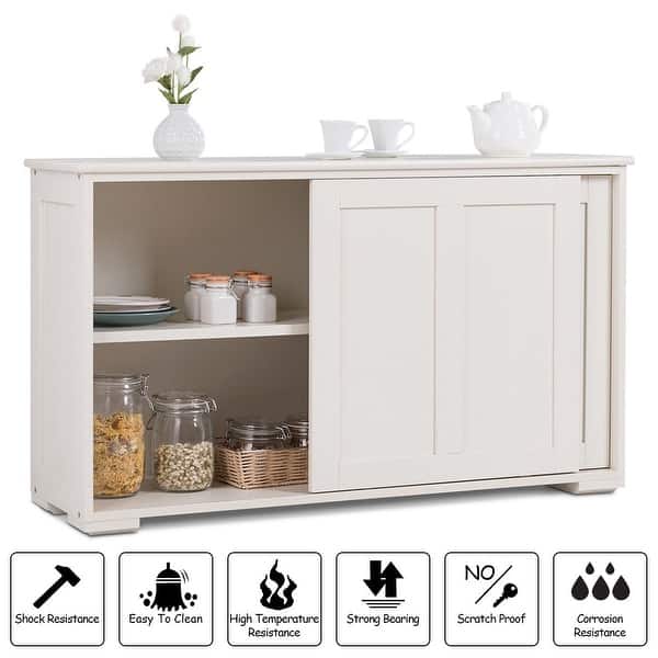 Shop Costway Kitchen Storage Cabinet Sideboard Buffet Cupboard