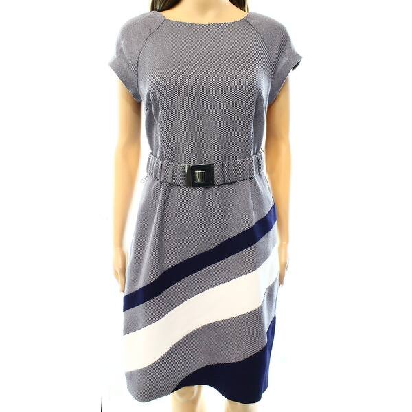 Shop Studio One New Blue Women S Size 14p Petite Colorblock Sheath