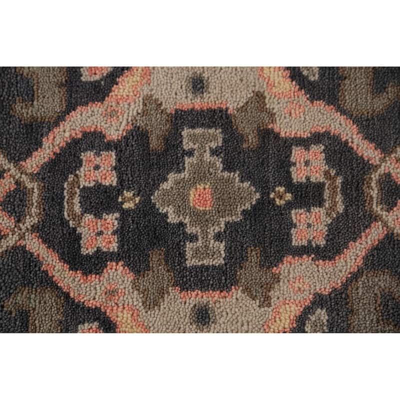 Gray Oushak Indian Runner Rug Handmade Floral Wool Carpet - 2'6"x 7'10"