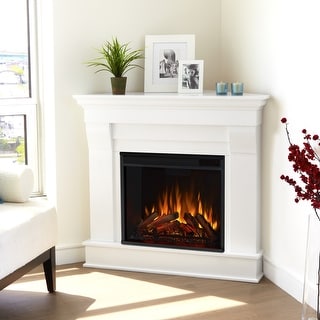 Real Flame Chateau White Electric Corner Fireplace