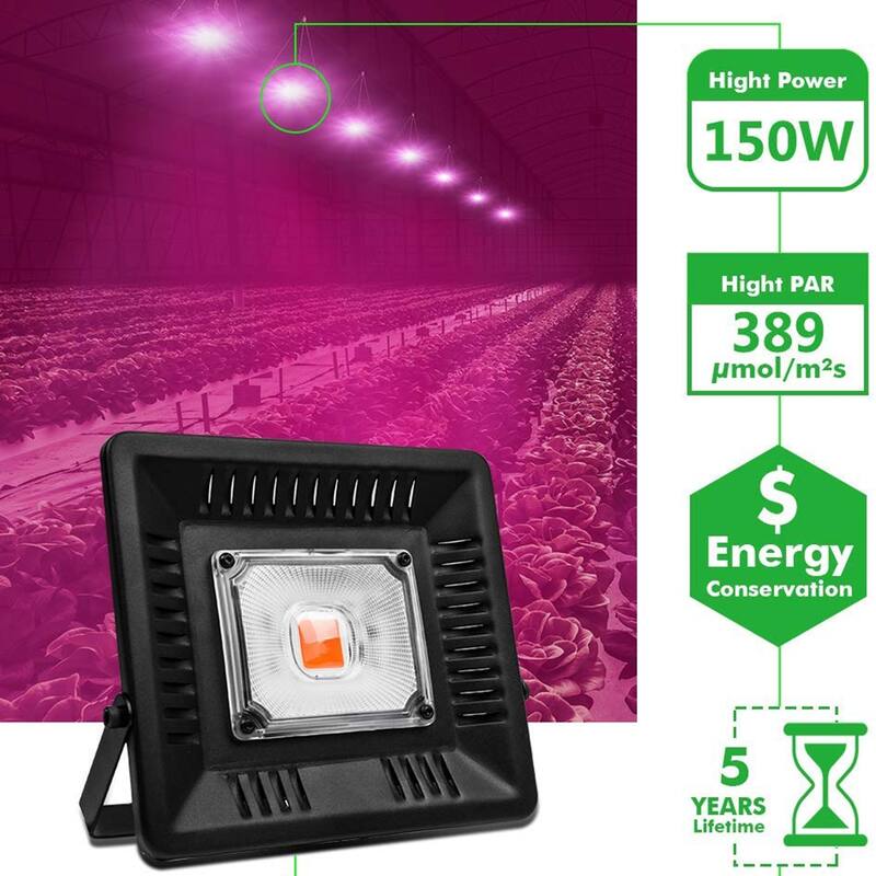 Outdoor 50W Waterproof Led Grow Light Pink - Black