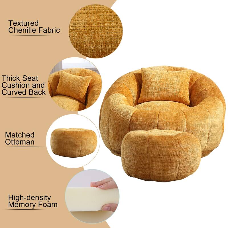 Bean Bag Chairs With Ottoman for Living Room