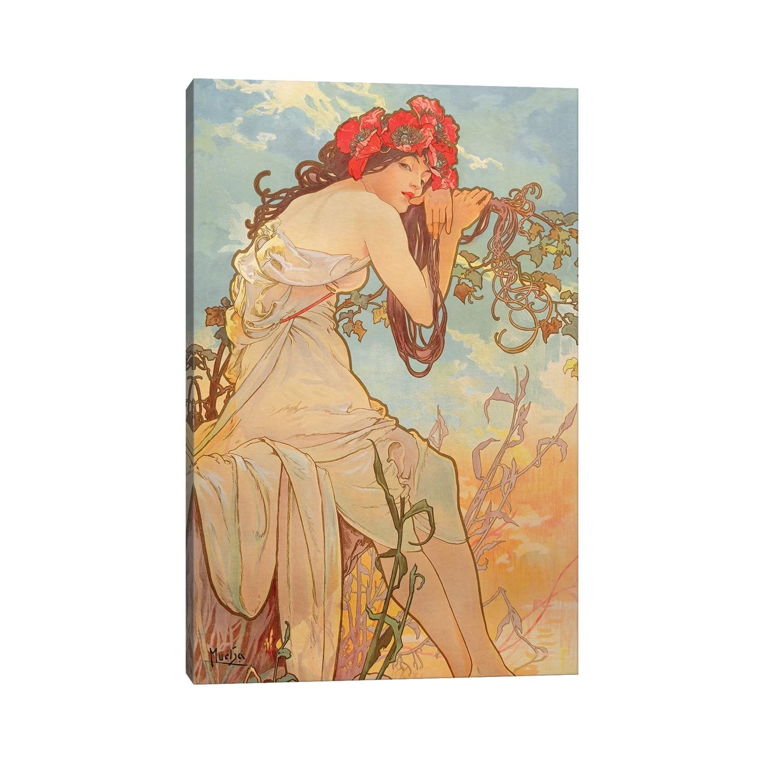 iCanvas "The Seasons - Summer, 1896" by Alphonse Mucha Canvas Print