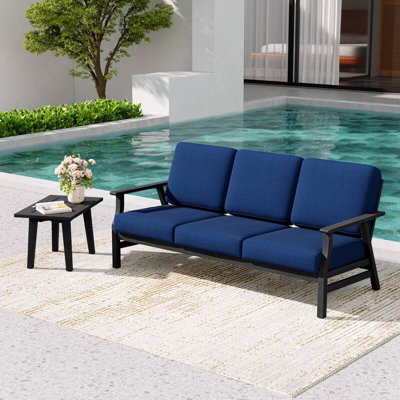 2-Piece Teak Outdoor Sofa Set with Table