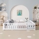 preview thumbnail 3 of 27, Montessori Floor Bed for Toddlers Full Size Floor Platform Bed with Safety Fence, Fun Small Door and Support Slats