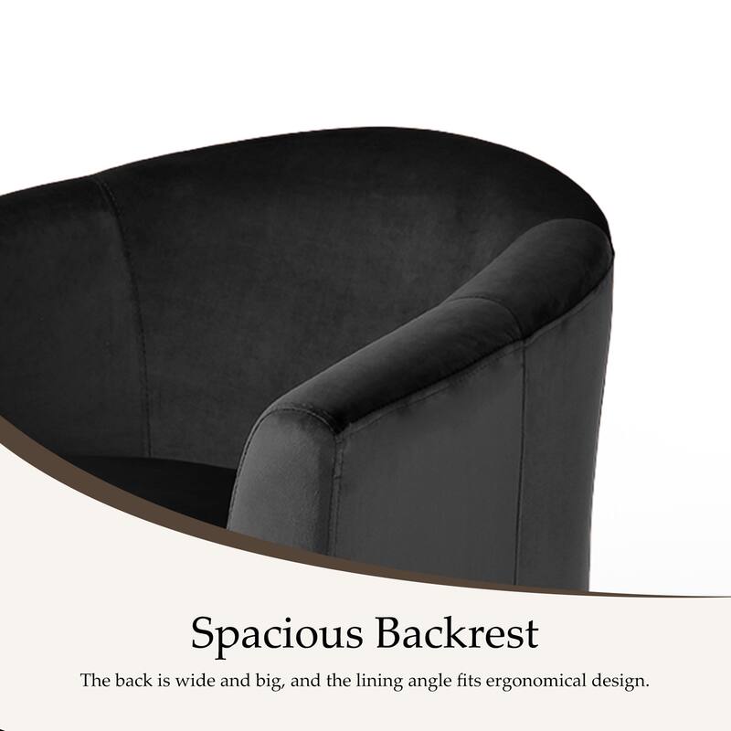 Set of 2 Velvet Swivel Accent Chairs Barrel Chairs with Plush Cushion