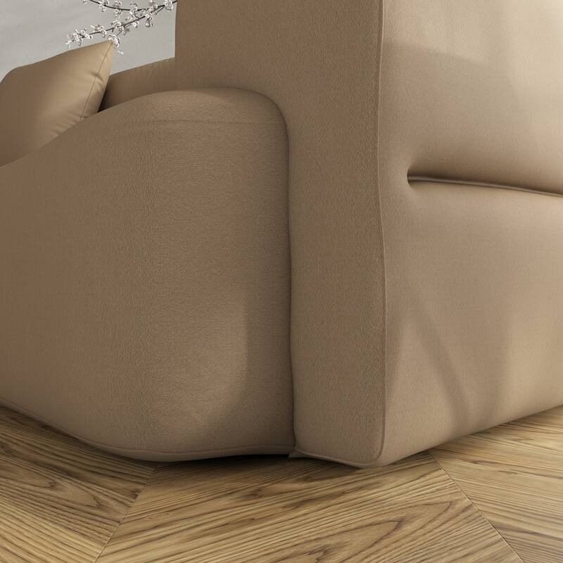 3-5 Seater Couch Comfy Upholstered Sofa with 3 Pcs Soft Pillows