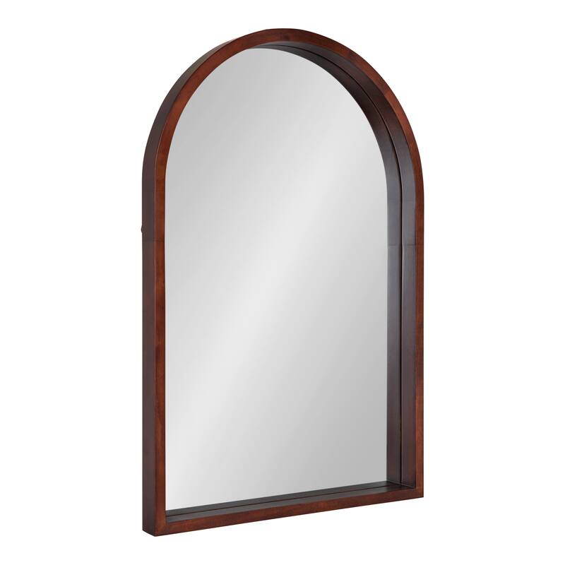 Kate and Laurel Hutton Arch Mirror - 24x36 - Walnut Brown