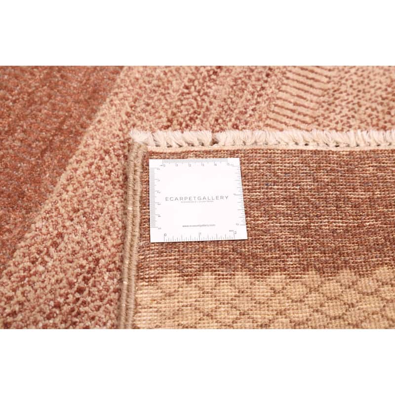 ECARPETGALLERY Hand-knotted Peshawar Ziegler Brown Wool Rug - 8'1 x 10'1