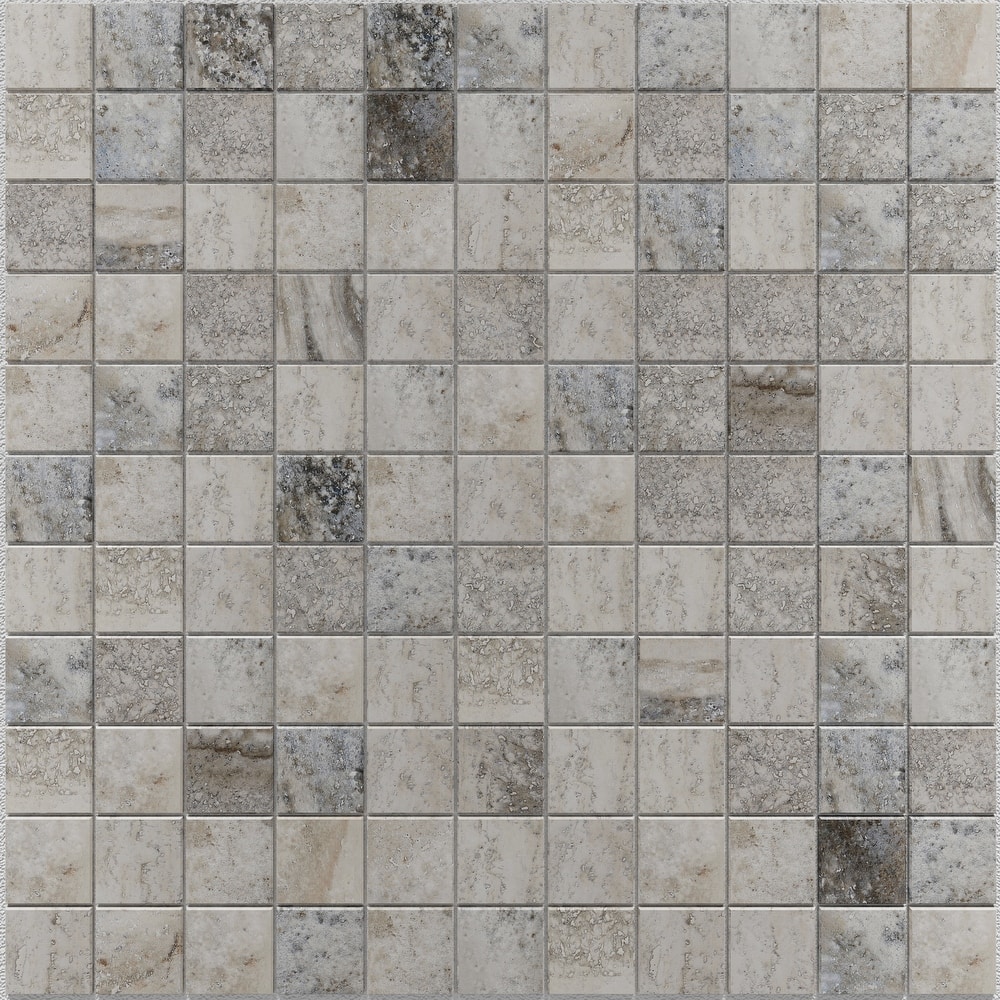 Tufo 12 in. x 12 in. Glazed Porcelain Mosaic Wall and Floor Tile