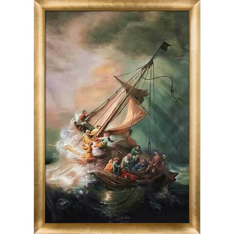 La Pastiche The Storm on the Sea of Galilee with Gold Luminoso Frame, 27" x 39"