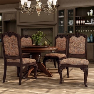 Furniture of America Kova Traditional Cherry Fabric Formal Dining Chairs (Set of 2)