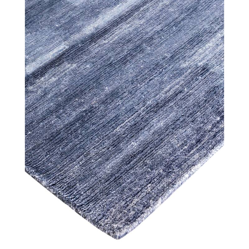 Modern One-of-a-Kind Hand-Knotted Area Rug, Blue - 9' 1" x 12' 1"