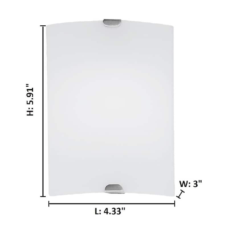 Eglo Fondo 1-light Matte Nickel Wall Light with Frosted Opal Glass